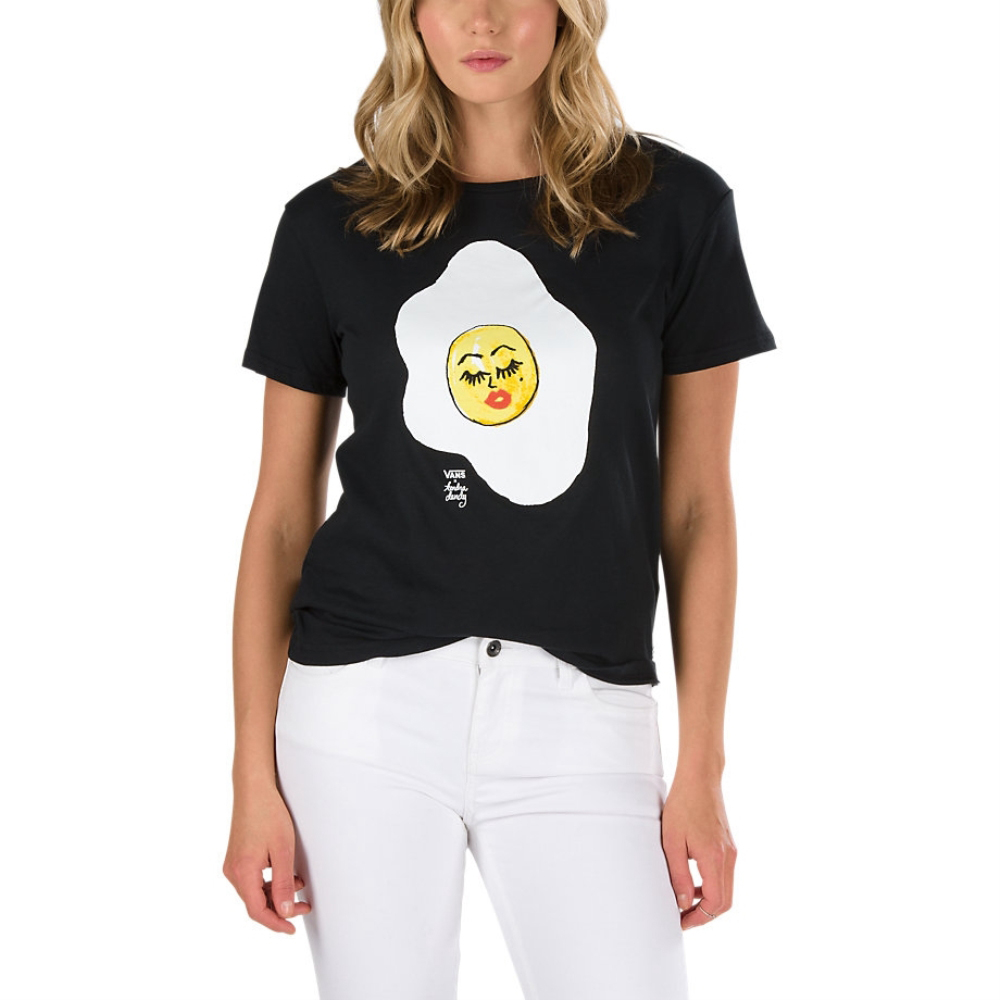 872Vans Kendra Dandy Sassy Side Up T-Shirt F80Y Black - Cheap Vans Women s Clothing_LRG