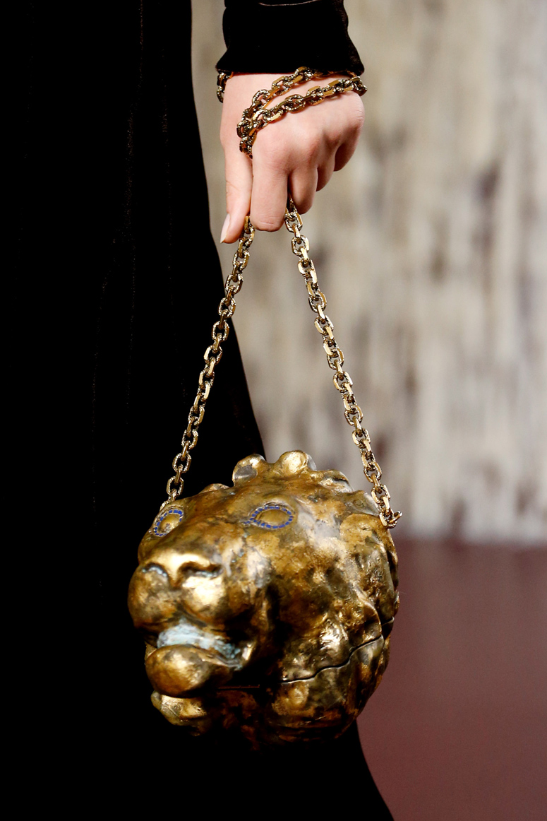 Mandatory Credit: Photo by WWD/REX/Shutterstock (8886420i) Model on the catwalk, bag detail Valentino show, Runway, Fall Winter 2017, Haute Couture Fashion Week, Paris, France - 05 Jul 2017